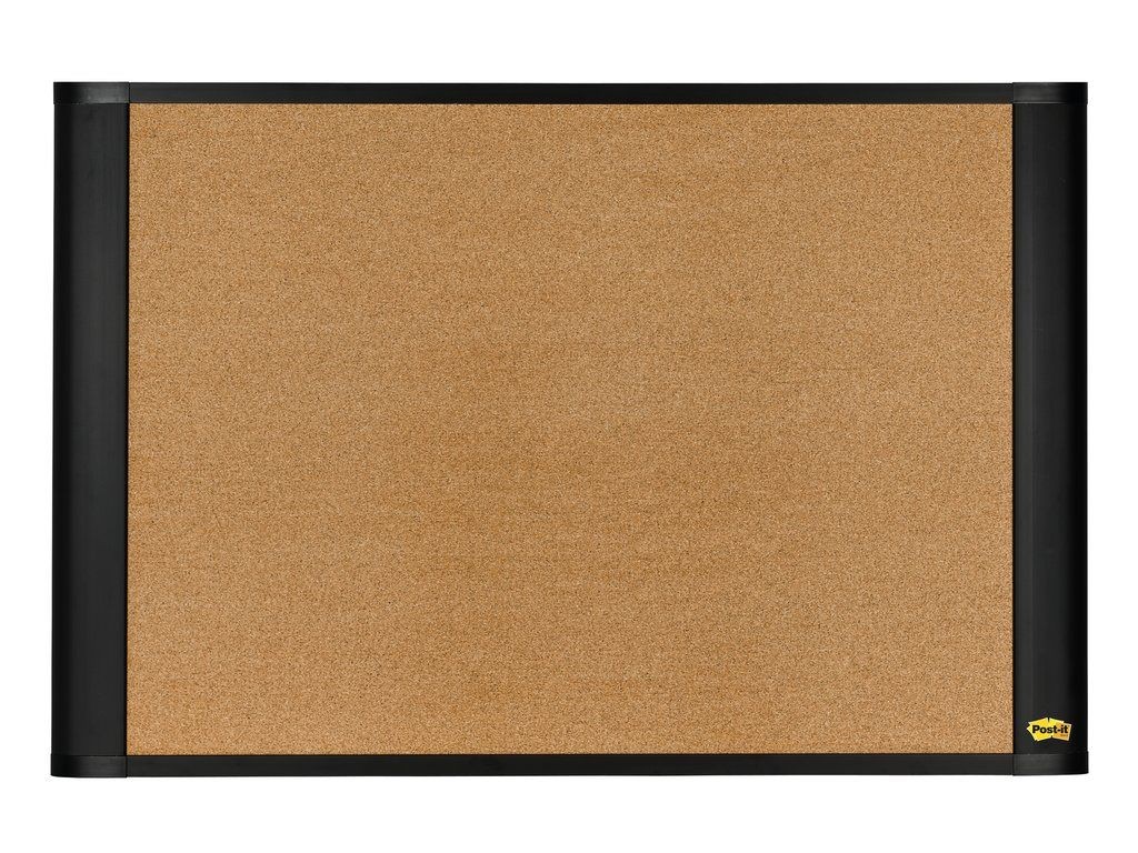 Post-it® Sticky Self-Stick Cork Board, 22 x 18, Natural, Black