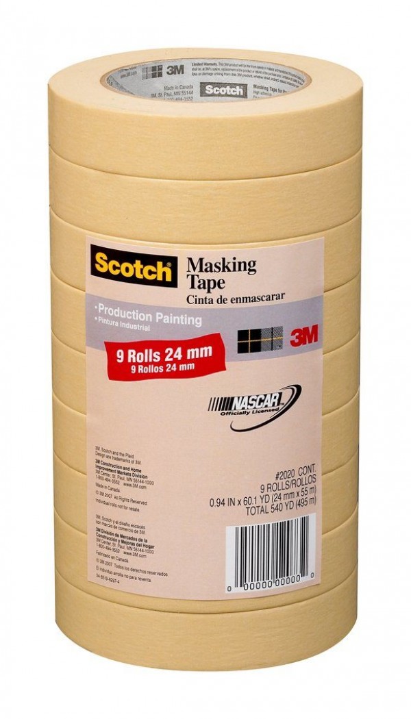 Scotch® Masking Tape 2020-24A-CP, .94 in x 60.1 yd (24 mm x 55