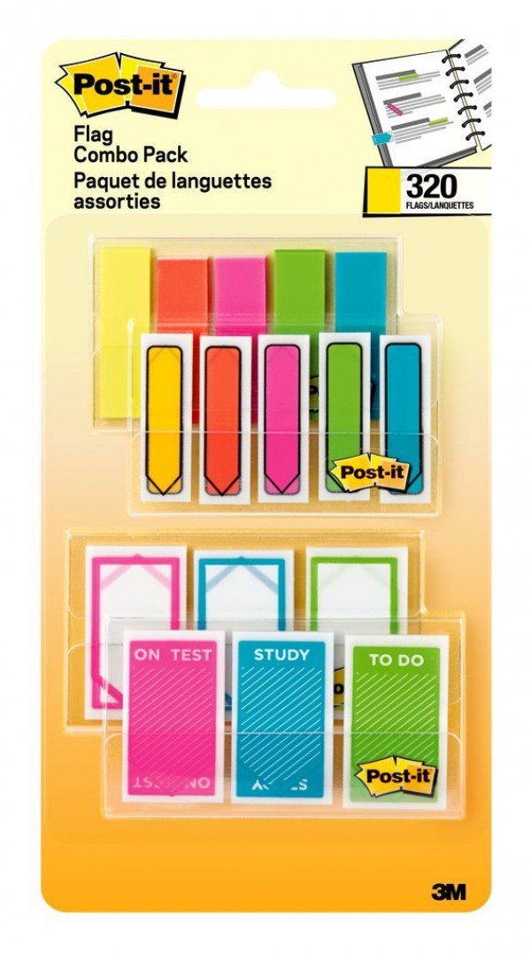 Post-it® Flags 683-XLS Combo Pack, .47 in x 1.7 in flags and .94 in x 1.7 in flags