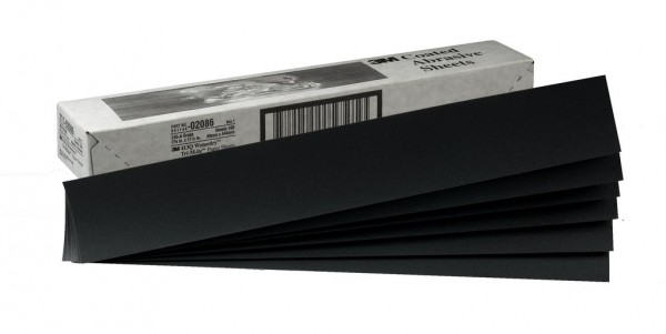 3M™ Wetordry™ Tri-M-ite™ Sheet, 02086, 2 3/4 in x 17 1/2 in, 240A, 100 sheets per box, 10 boxes per case