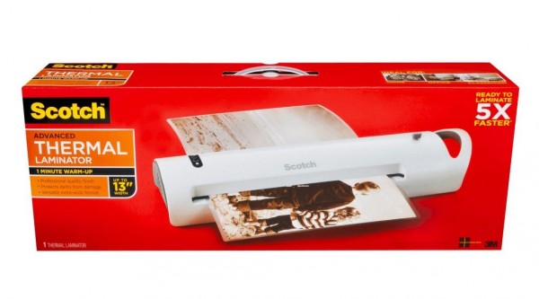 Scotch™ Thermal Laminator TL1302-KIT, 1 Thermal Laminator with 50 Assorted Size Pouches