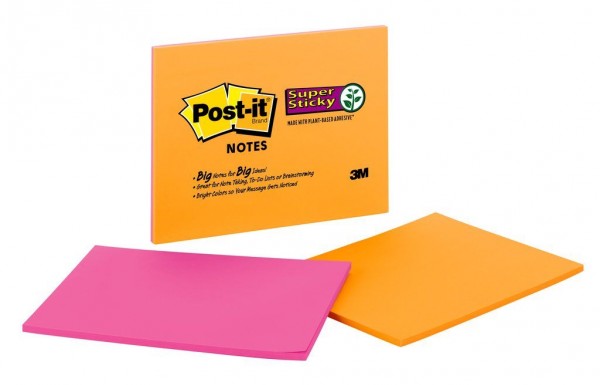 Post-it® Super Sticky Notes 6845-SSP-2PK, 8 in x 6 in (203 mm x 152 mm) Rio de Janeiro Collection, Lined, 2 Pads/Pack