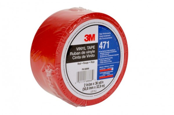 3M™ Vinyl Tape 471 Red, 1/4 in x 36 yd, 144 individually wrapped rolls per case Conveniently Packaged