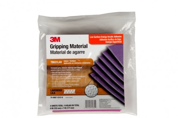 3M™ Gripping Material TB631LAV Lavender, 6 in x 7 in sheets, 6 per bag