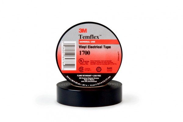 3M™ Temflex™ General Use Vinyl Electrical Tape 1700-3/4x60FT, 3/4 in x 60FT, 100 per case