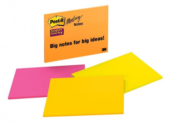 Post-it® Super Sticky Notes 6845-SSP-1PK, 8 in x 6 in (203 mm x 152 mm) Rio de Janeiro Collection, 1 Pad/Pack, 45 Sheets/Pad