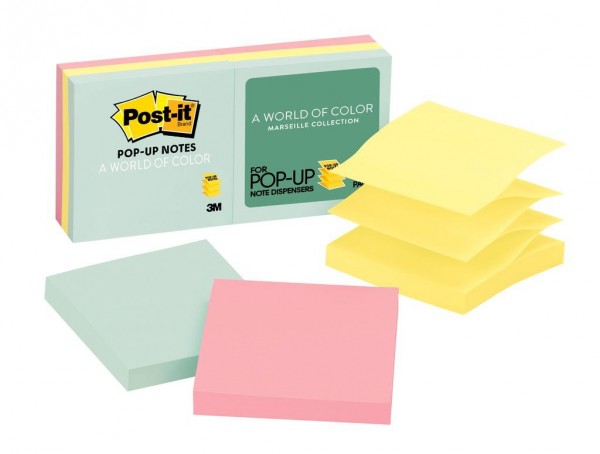Post-it® Pop-up Notes, R330-AP, 3x3 in, Pastel Colors