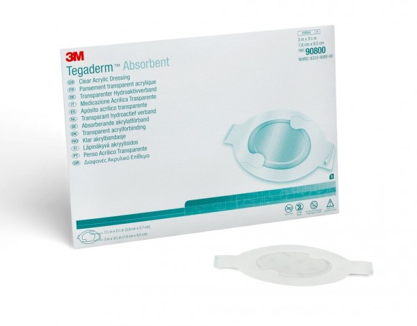 3M™ Tegaderm™ Absorbent Clear Acrylic Dressing, Small Oval 90800