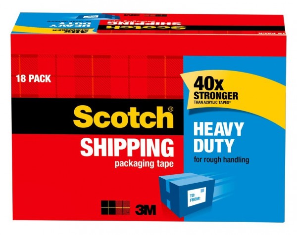 Scotch® Heavy Duty Shipping Packaging Tape 3850-18CP, 1.88 in x 54.6 yd. (48 mm x 50 m), 18/Pack