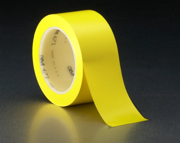 3M™ Vinyl Tape 471 Yellow, 1/4 in x 36 yd 5.2 mil, 144 per case Bulk