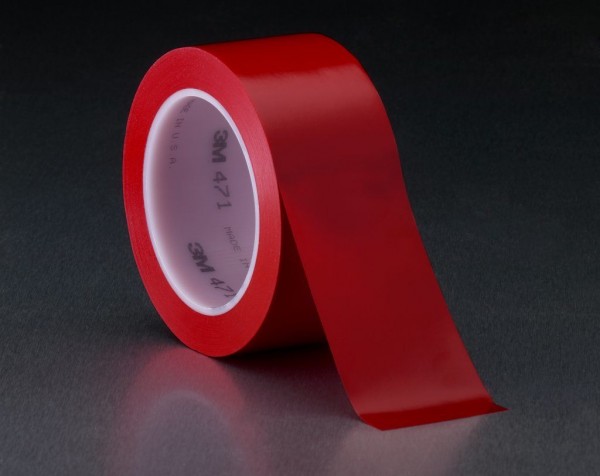3M™ Vinyl Tape 471 Red, 3/8 in x 36 yd 5.2 mil, 96 per case Bulk