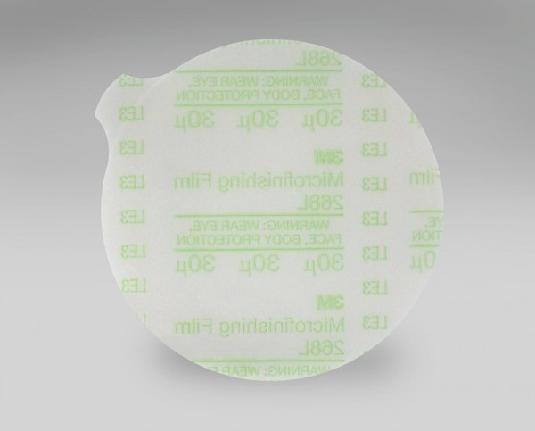 3M™ Microfinishing PSA Film Type D Disc 268L, 8 in x NH 30 Micron, 50 per inner 200 per case