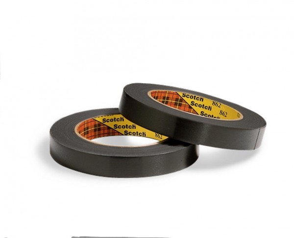 Scotch® Reinforced Strapping Tape 862 Black, 18 mm x 55 m, 48 rolls per case