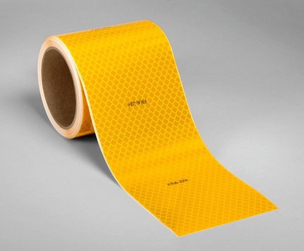 3M™ Diamond Grade™ Conspicuity Marking 983-71 FRA Yellow, Premask, Edge Sealed, 4 in x 50 yd