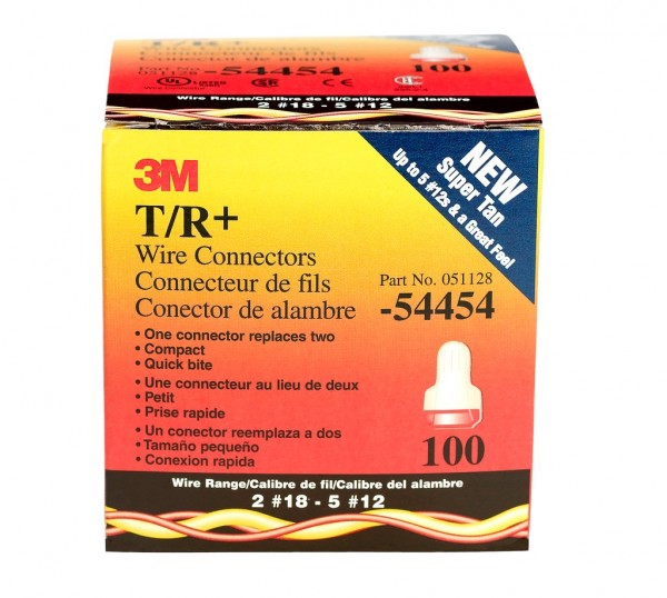3M™ Wire Connector T/R+, Super Tan, 100 per Box