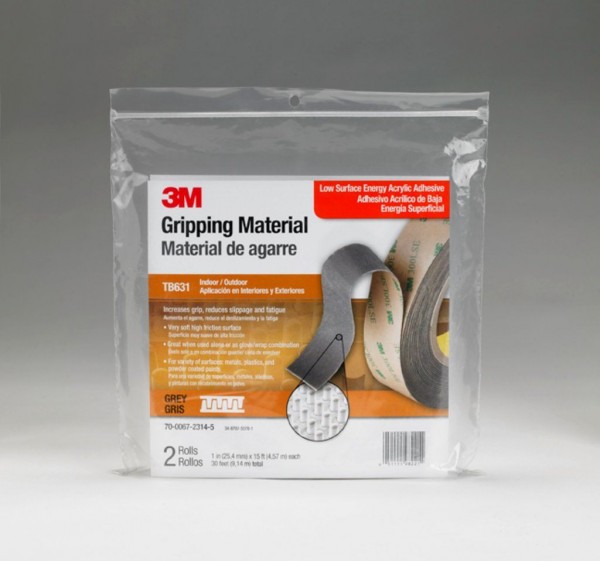 3M™ Gripping Material TB631 Grey, 1 in x 15 ft, 2 rolls per bag