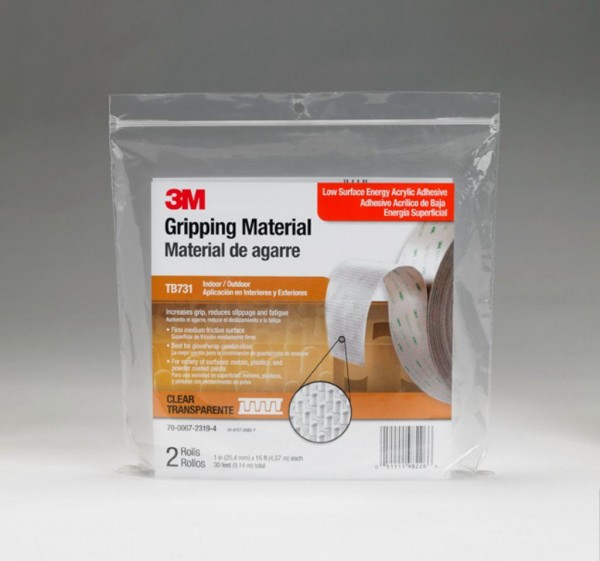 3M™ Gripping Material TB731 Clear, 1 in x 15 ft, 2 rolls per bag