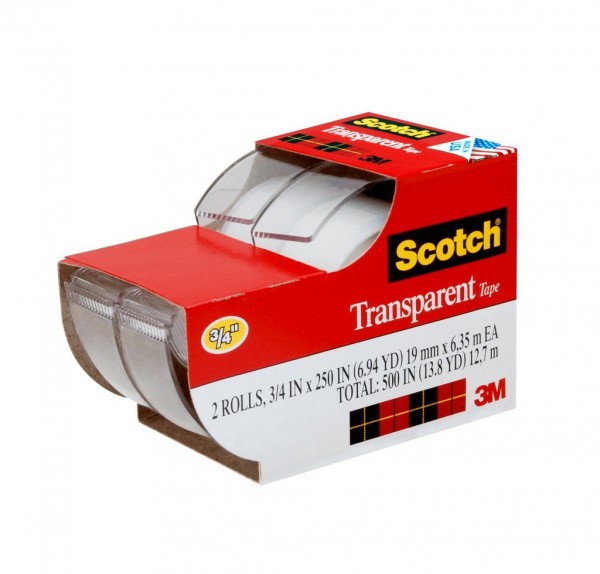 Scotch® Transparent Tape 2157SS, 3/4 in x 250 in