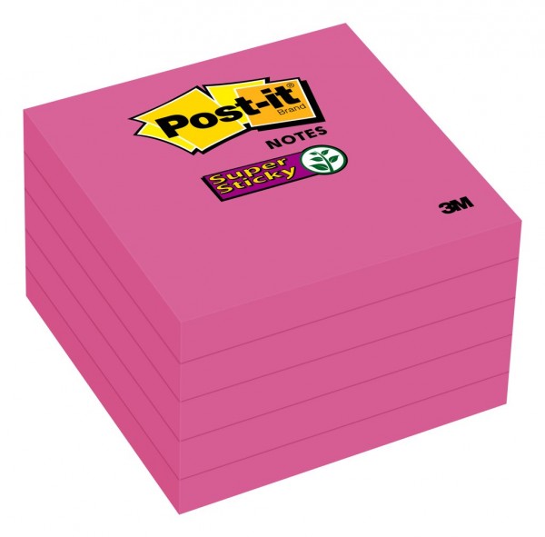 Post-it® Super Sticky Notes 654-5SSCG, 3 in x 3 in (76 mm x 76 mm), Mulberry