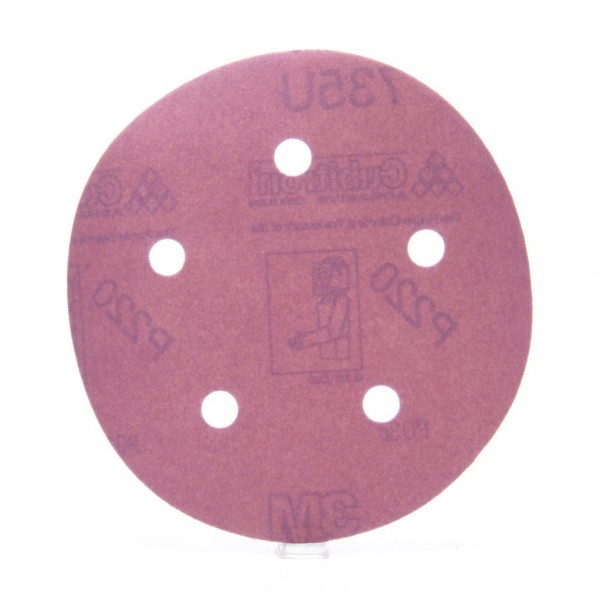 3M™ Hookit™ Paper D/F Disc 735U, 5 in x NH 5 Holes P220 C-weight, 50 per inner 250 per case