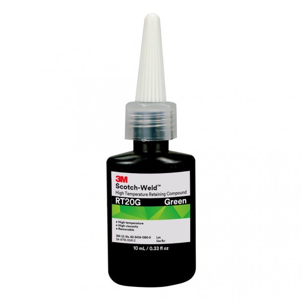3M™ Scotch-Weld™ High Temperature Retaining Compound RT20G Green, 0.33 fl oz/10 mL Bottle, 10 per case