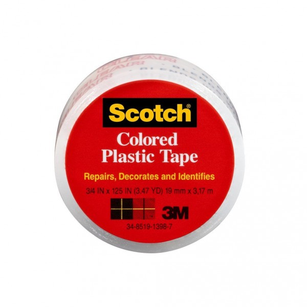 Scotch® Colored Plastic Tape 190CL, 3/4 in x 125 in (19 mm x 3,17 m)