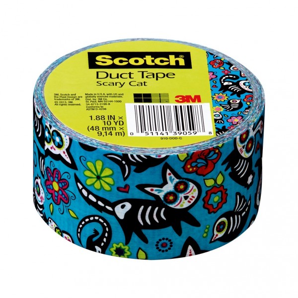 Scotch® Duct Tape 910-DOD-C, 1.88 in x 10 yd (48 mm x 9,14 m), Scary Cat