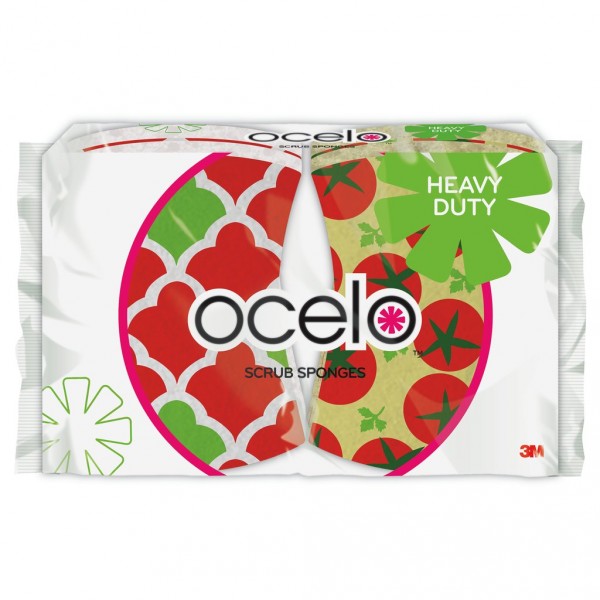 ocelo™ Heavy Duty Scrub Sponge 81678, 3.7 in x 2.6 in x.8 in, 8/4