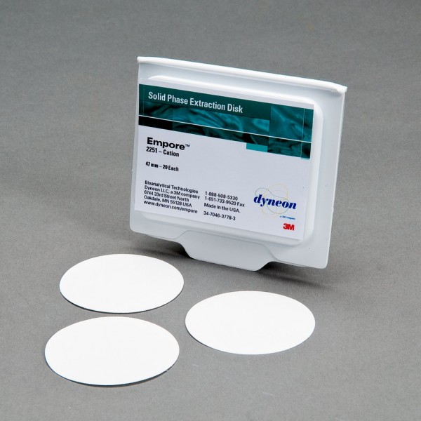 3M™ Empore™ Discs, Model 2251,  47 mm, Cation Extraction, 20 per pack, 3 packs per case