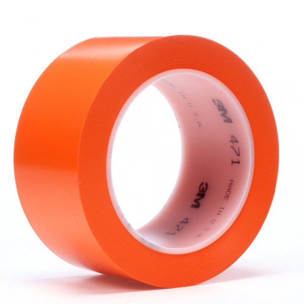 3M™ Vinyl Tape 471 Orange, 1/2 in x 36 yd 5.2 mil, 72 per case Bulk