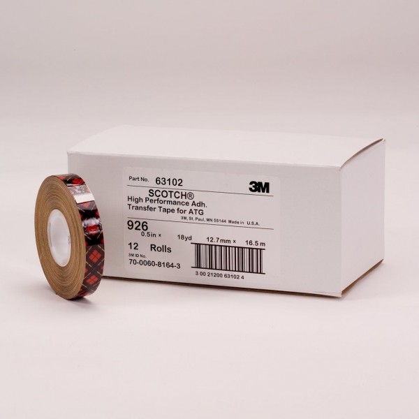 Scotch® ATG Adhesive Transfer Tape 926 Clear, 0.25 in x 36 yd 5.0 mil, 144 per case Bulk