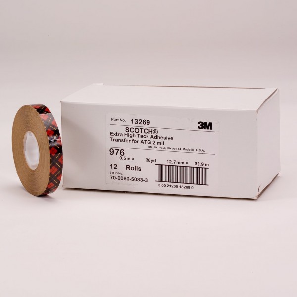 Scotch® ATG Adhesive Transfer Tape 976 Clear, 0.25 in x 60 yd, 72 per case Bulk