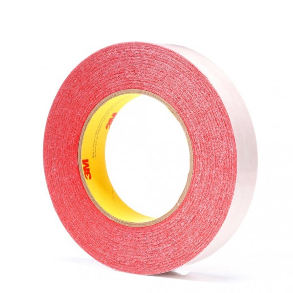 3M™ Double Coated Tape 9737R Red, 24 mm x 55 m, 48 rolls per case