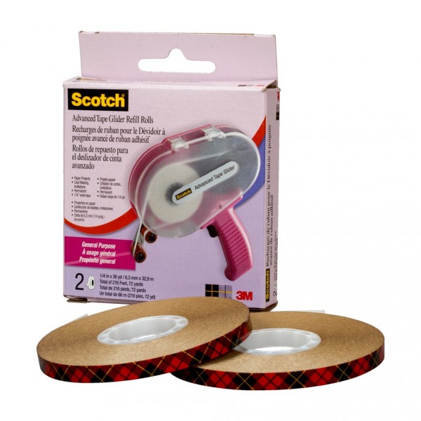 Scotch ATG Tape Refill 4 Double Sided Rolls Permanent Adhesive for Glider  Gun 51115642890