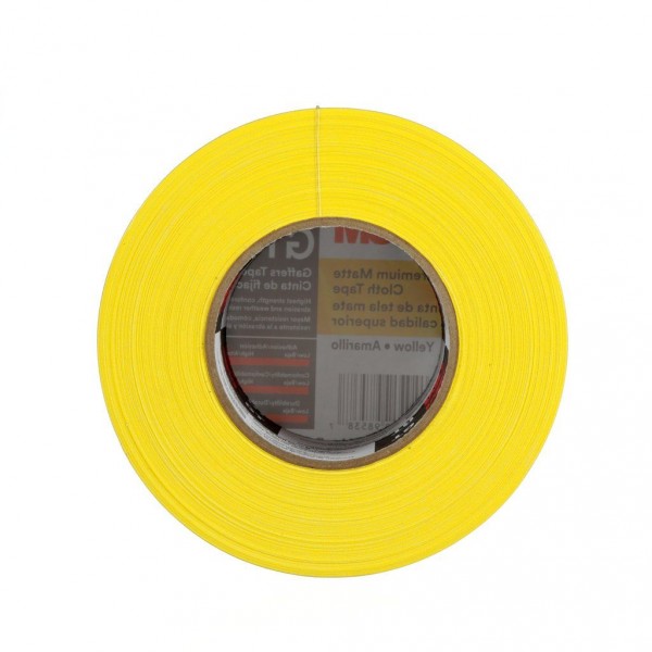 3M™ Premium Matte Cloth (Gaffers) Tape GT3 Yellow, 72 mm x 50 m 11 mil, 16 rolls per case