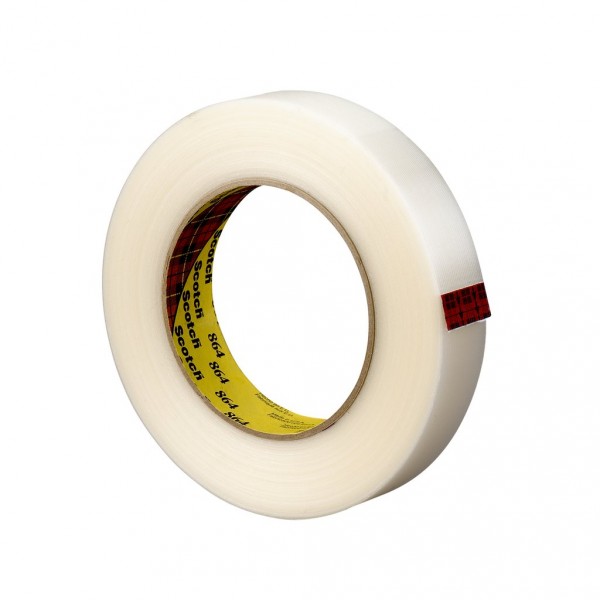 Scotch® Reinforced Strapping Tape 864 Clear, 12 mm x 55 m, 72 rolls per case