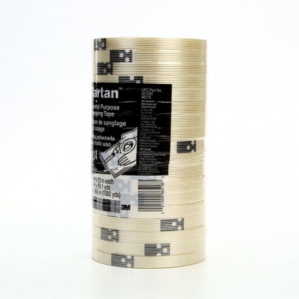 Tartan™ Filament Tape 8934 Clear, 12 mm x 55 m, 72 rolls per case