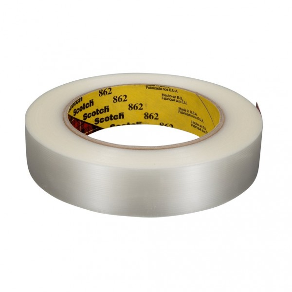 Scotch® Reinforced Strapping Tape 862 Clear, 18 mm x 55 m, 48 rolls per case