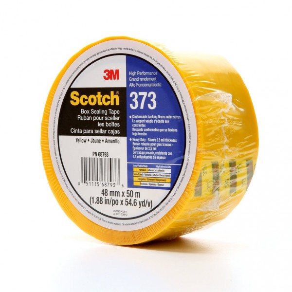 Scotch® High Performance Box Sealing Tape 373 Yellow, 48 mm x 50 m, 36  Individually