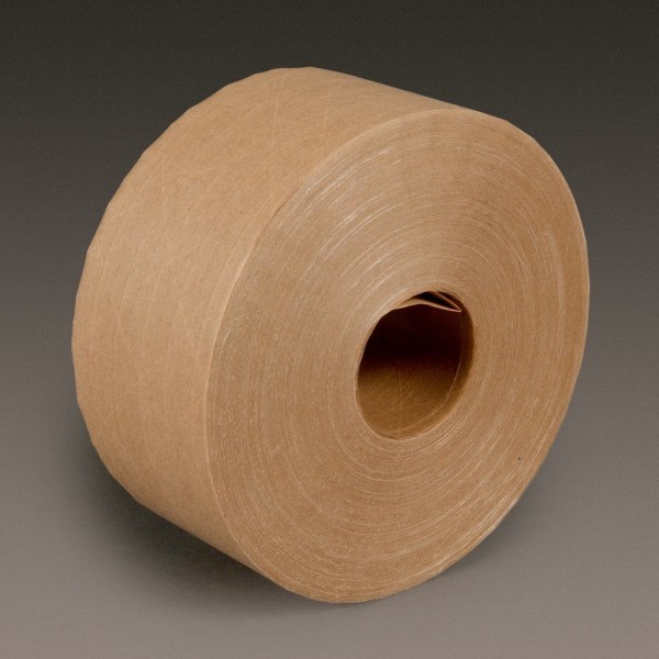 3M™ Water Activated Paper Tape 6145 Natural Light Duty Reinforced, 3 inch x 600 ft, 10 rolls per case