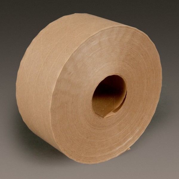 3M™ Water Activated Paper Tape 6144 Natural Economy Reinforced, 70 mm x 450 ft, 10 rolls per case Bulk