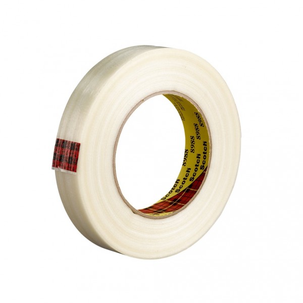 Scotch® Filament Tape 8988 Clear, 18 mm x 330 m, 8 per case
