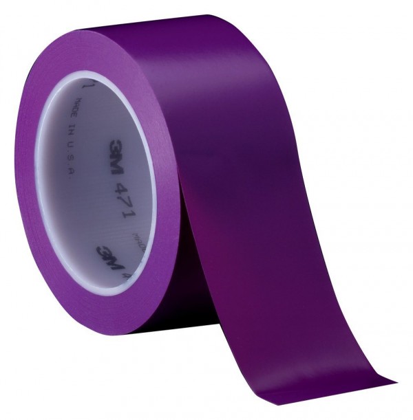 3M™ Vinyl Tape 471 Purple, 1/2 in x 36 yd, 72 per case Bulk