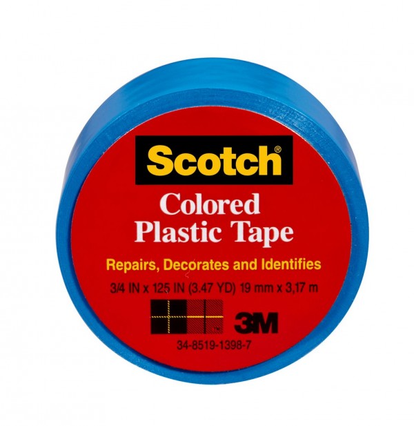 Scotch® Colored Plastic Tape 190BL, 3/4 in x 125 in (19 mm x 3,17 m)
