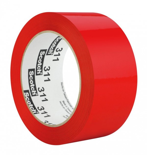 Scotch® Box Sealing Tape 311 Red, 48 mm x 100 m, 36 per case Bulk
