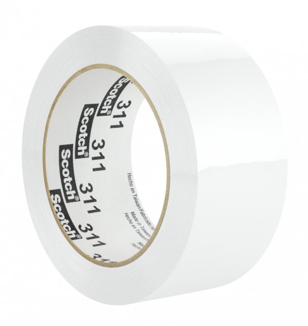 Scotch® Box Sealing Tape 311 White, 48 mm x 100 m, 36 per case Bulk