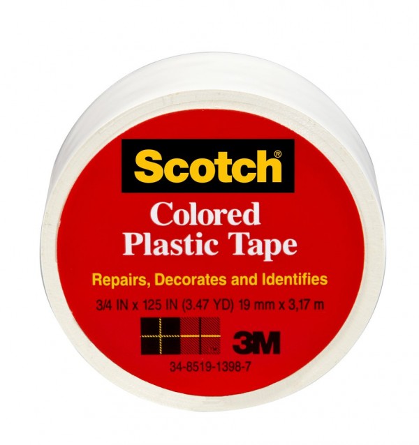 Scotch® Colored Plastic Tape 190WT, 3/4 in x 125 in (19 mm x 3,17 m)