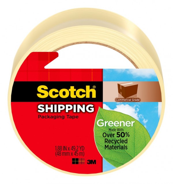 Scotch® Greener Commercial Grade Shipping Packaging Tape 3750G-50-CS48, 1.88 IN X 54.6 YD