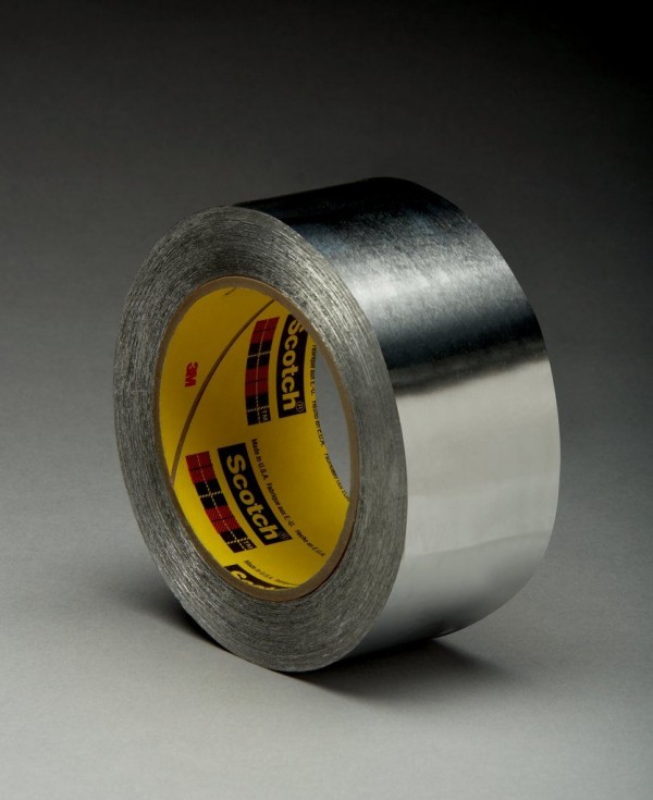 3M™ High Temperature Aluminum Foil Tape 433L Silver, 13-3/4 in x 180 yd 3.5 mil, 1 roll per case
