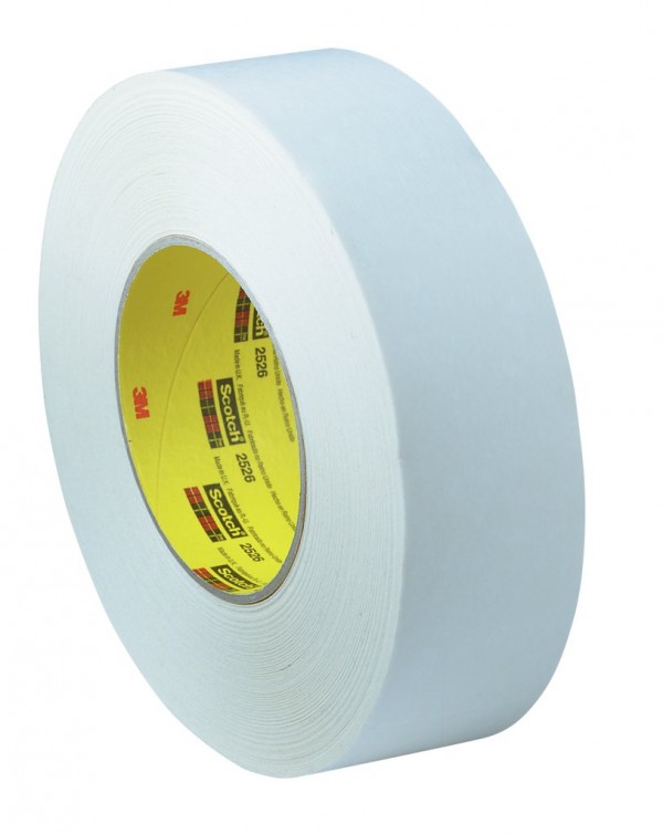 3M™ Textile Flatback Tape 2526 White, 36 mm x 55 m 9.8 mil, 24 per case Bulk